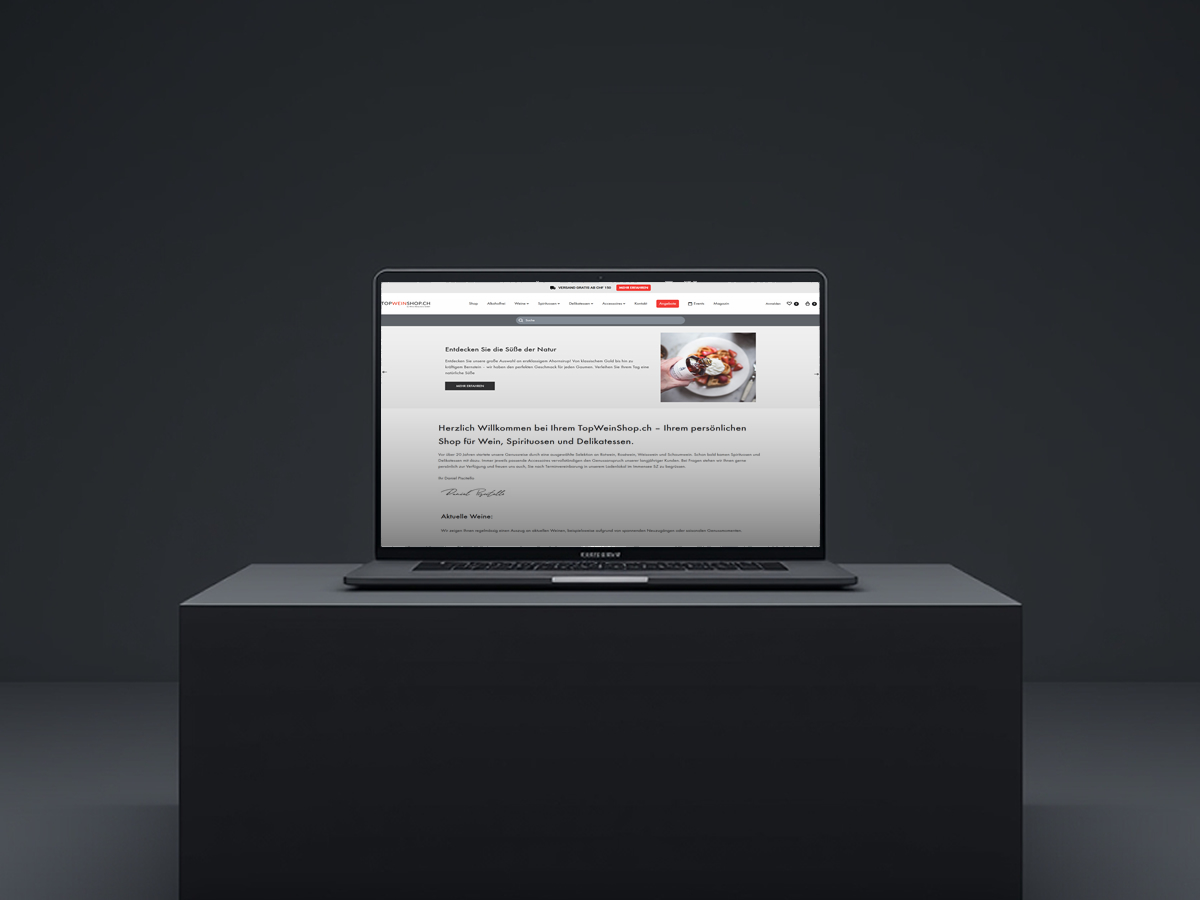WooCommerce and WordPress TopWeinShop Development portfolio responsive image 1